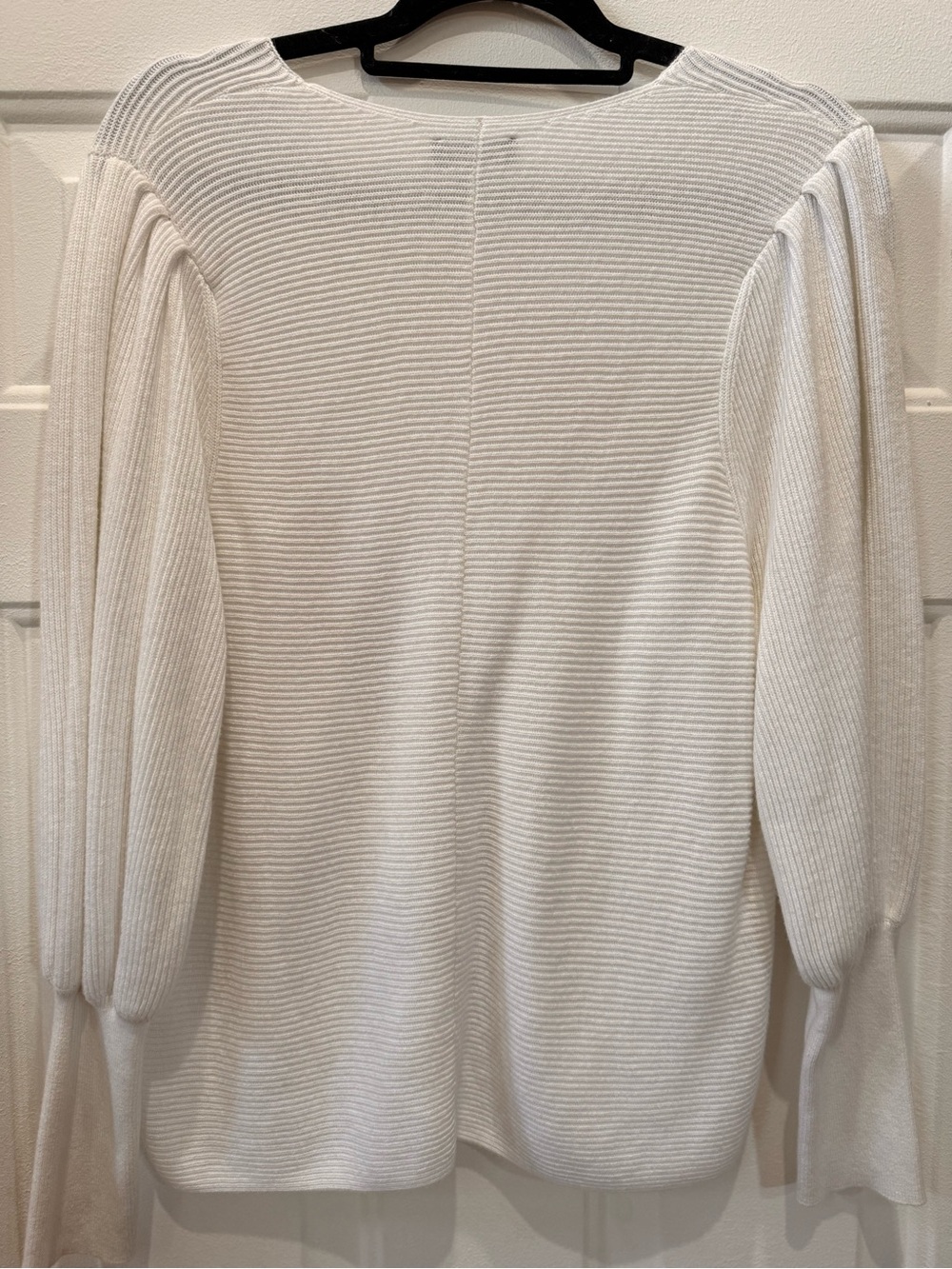 1 State Cream Ribbed V-Neck Sweater - Picture 3 of 4